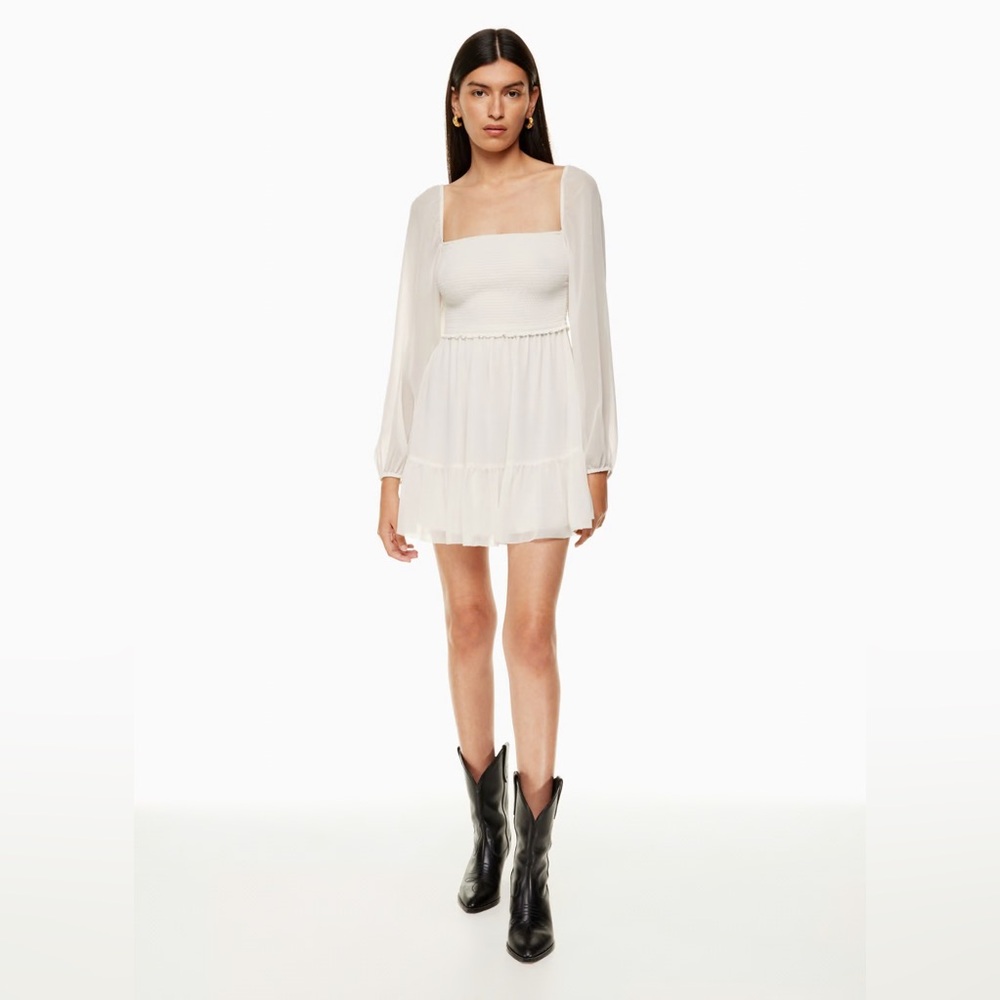 Aritzia Wilfred Tempest Mini Dress in Light Birch - EUC